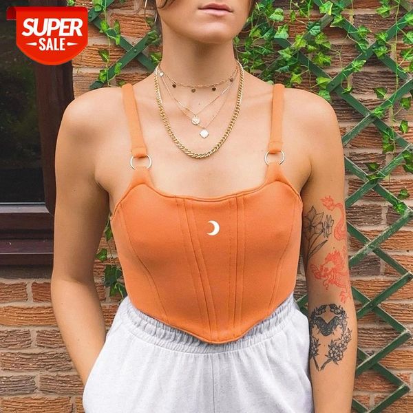 

hirigin sleeveless solid moon embroidery backless camis autumn winter women fashion streetwear casual outfits #g111, White