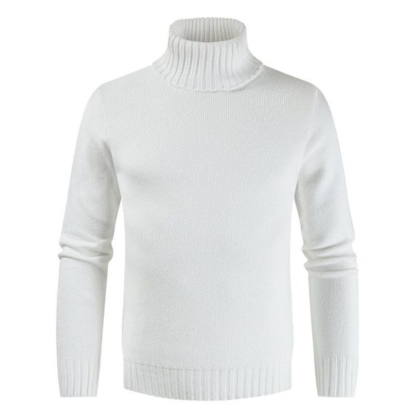 

men's sweaters 2021 turtleneck sweater pullovers male autumn winter solid color high neck knitted knitwear -3xl, White;black