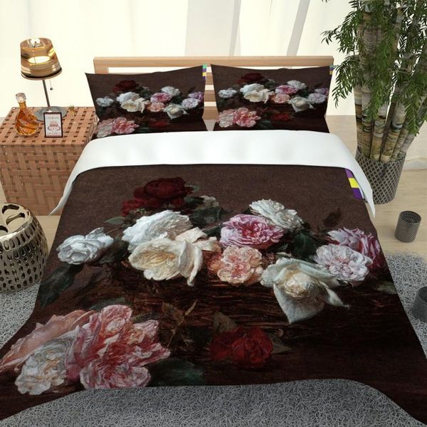

bedding sets comfortable fashion dark flower home textiles single bed double duvet cover pillow case sheet boy girl set