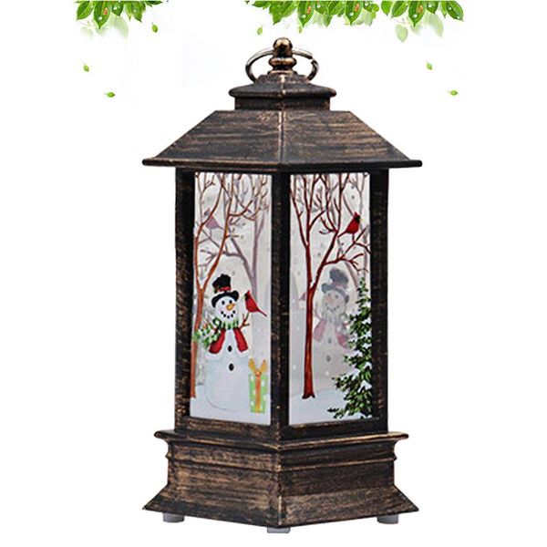 

candle holders christmas lantern battery powered led lamp decorative table ornament(random snowman/ santa clause)