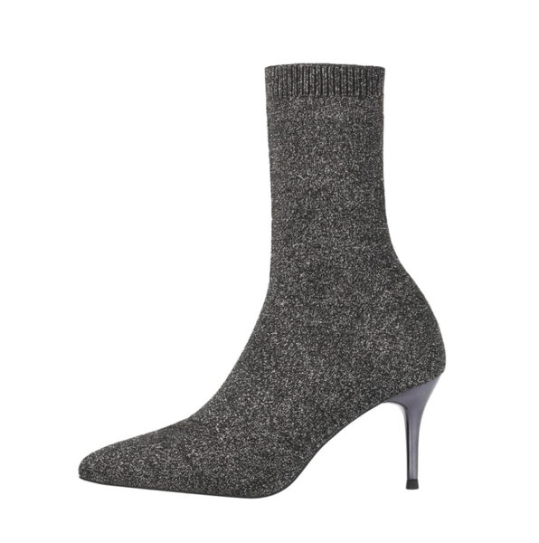 

boots 2021european and american tiktok socks, knitted boots, thin short ladies' heels, single shoes, pointed c, Black