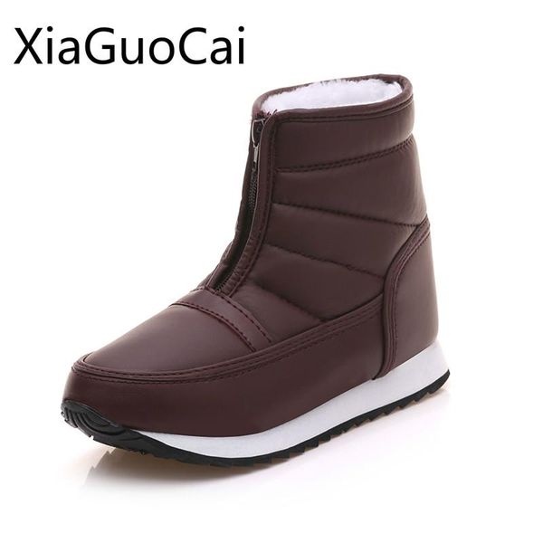 

boots winter women cotton warm female snow non-slip waterproof short tube ankle, Black