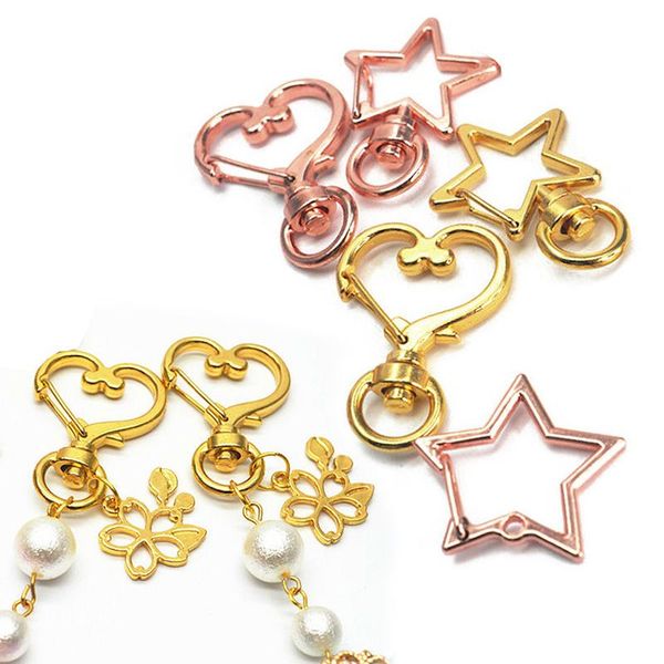 

keychains 10pcs metal swivel lobster clasp snap hook heart shape keychain jewelry findings car keyring accessories, Silver