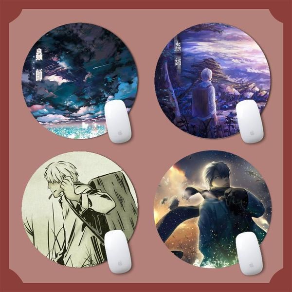 

mouse pads & wrist rests mushishi anime silicone large/small pad to game desk office gamer round mat xl non slip lapcushion