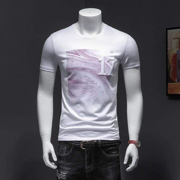 

korea classic letter embroidery tshirt fashion mens skateboard t shirts women clothes casual cotton neck mens short sleeve shirts, White;black