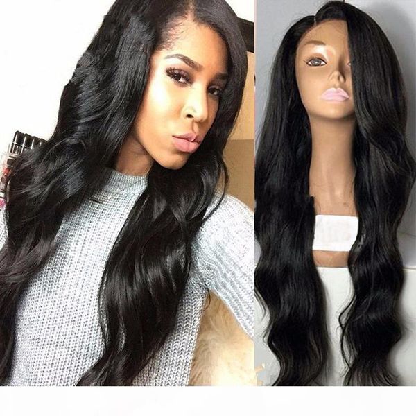 

8a loose wave brazilian virgin human hair full lace wig for black women wavy silk full lace wigs with baby hair, Black;brown