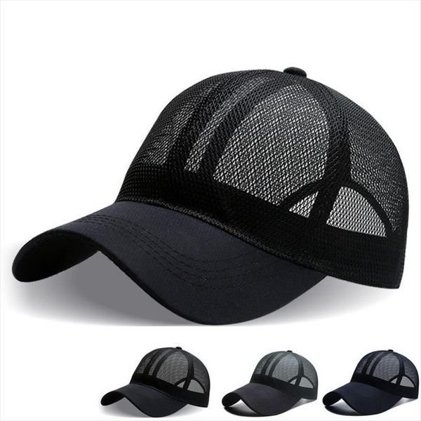 

fashion brand baseball cap women outdoor casual adjustable hat breathable men summer snapback mesh bone gorras, Blue;gray