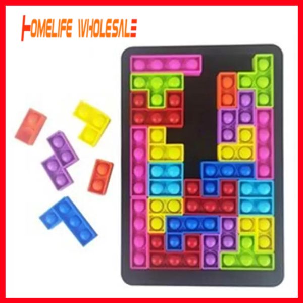 

dhl 27pcs party fidget toys tetris jigsaw puzzle decompression reliver stress anti-stress bubble sensory to relieve autism