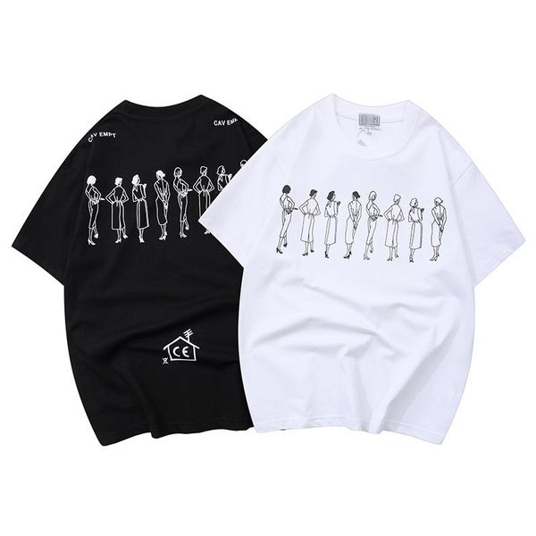 

men's t-shirts c.e cavempt t-shirt street round neck harajuku loose casual men women couples short sleeves, White;black