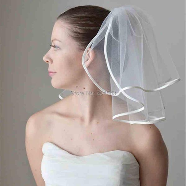 

bridal veils two-layer veil wedding tulle short for bride with comb, Black