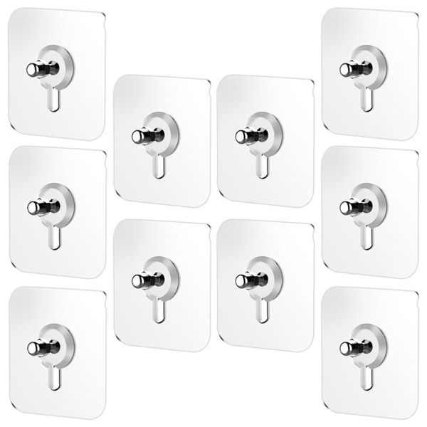 

hooks & rails 10pcs self adhesive screws stickers home wall door hook kitchen