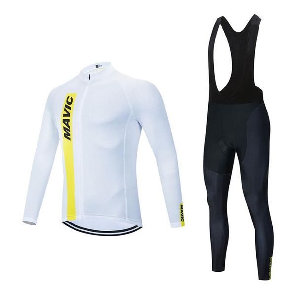 

racing sets white spring and autumn cycling jersey suit men's long-sleeved outdoor mountain bike clothing bib, Black;blue