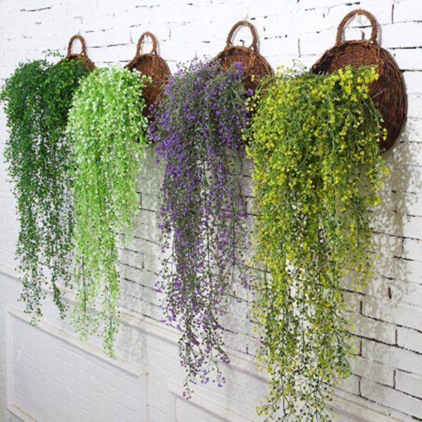 

1/2pcs artificial flowers vine ivy leaf fake plant artificial plants green garland home wedding party decoration