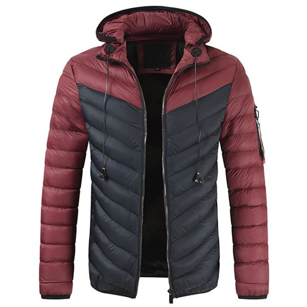 

2020 hooded cato men winter wet stitches slim contrast color fat donkey jacket jas youth casual park, Black