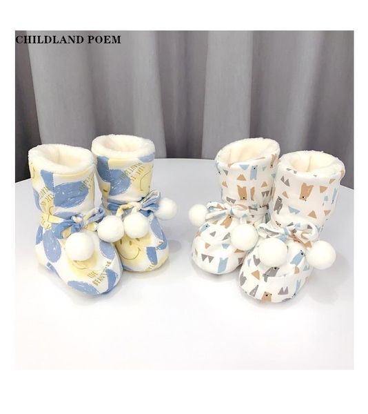 

first walkers baby winter shoes born booties thick warm fleece boy girl anti-slip infant crib