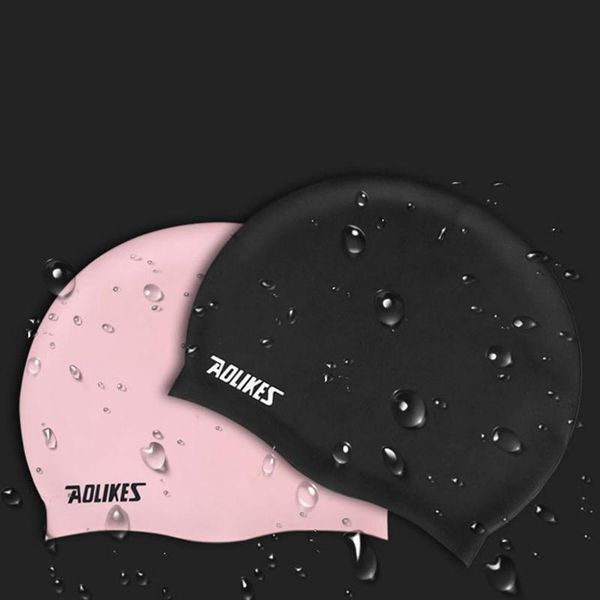 

swimming caps silicone cap for man women solid color waterproof anti-slip hat stretch swim equipment 1 pc