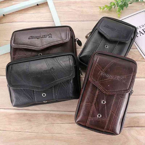 

men vintage leather waist bags phone pouch sport belt hip loop holster wallet carry case purse