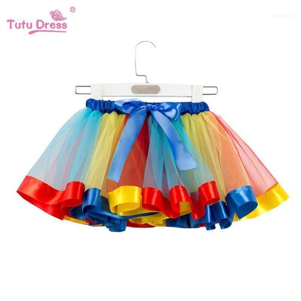 

skirts children's skirt summer rainbow mesh ball gown pettiskirts colorful tutu toddler baby pleated ballet1, Blue
