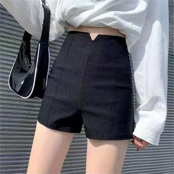 

women's shorts women simple casual elegant office ladies short summer all-match high waist stretch womens, White;black