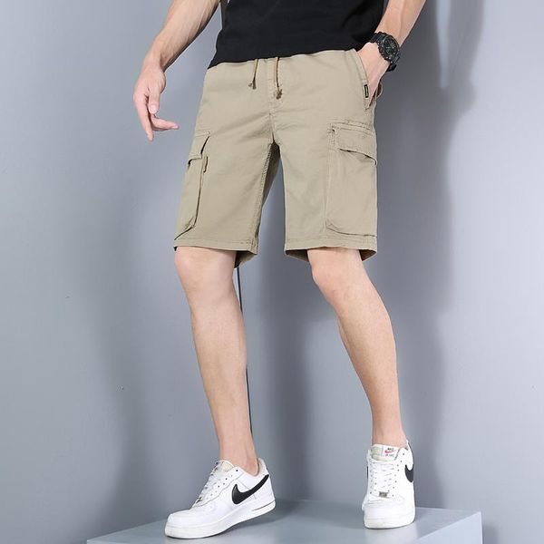 

men's shorts 2021 spring summer men jogger military cargo cotton tactical board casual clothing, White;black