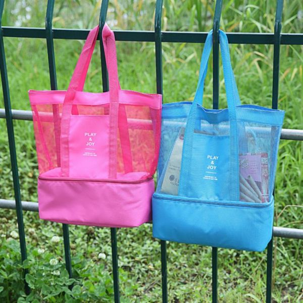 

storage bags mesh bag string shopping reusable fruit handbag totes women net shopper nylon