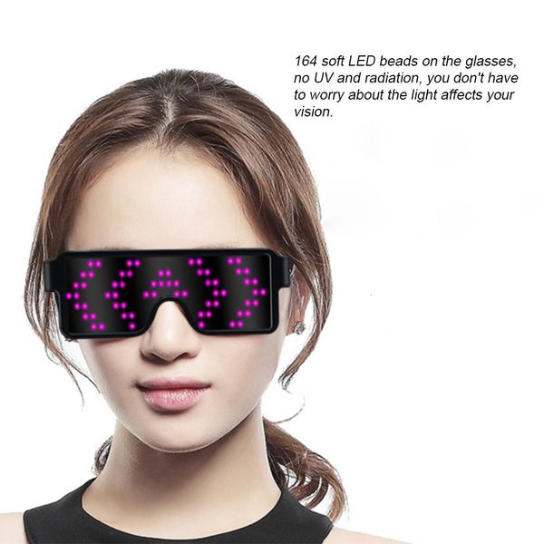 

2021 new flash modes led spectacles party 8 fast cargo usb luminous glasses christmas light toys boat concert 02k8