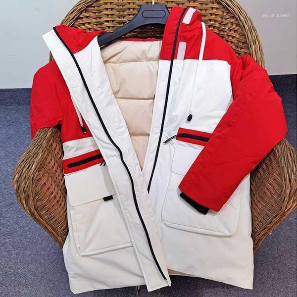 

women's down & parkas jacket winter mid-length white duck slim coat warm autumn1, Black