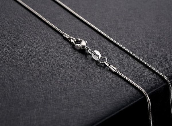 

2021 1mm 925 sterling silver snake chain necklace 16 18 20 22 24 inch chains fashion jewelry factory price fast ship