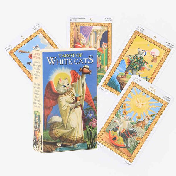 Heiße White Cat Tarotkarten, Orakelkarten, Brettspielkarten, Black Friday-Angebote