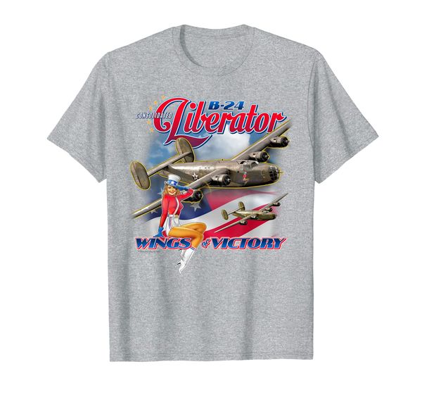 

aviation tees: b-24 liberator wings of victory t-shirt, White;black