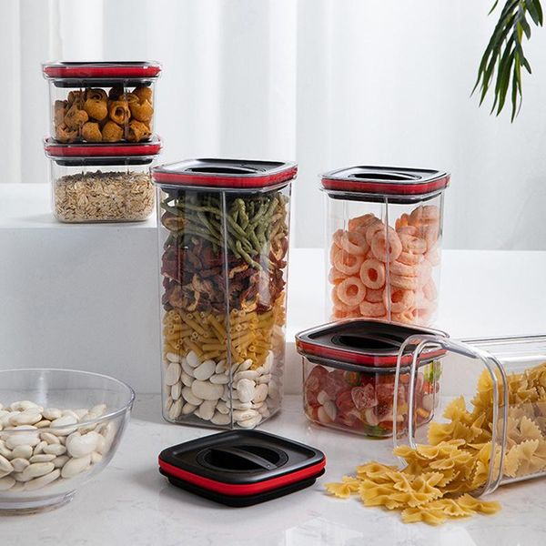 

storage bottles & jars zollor square transparent sealed fresh-keeping box kitchen grain tank snack and dried fruit rotatable