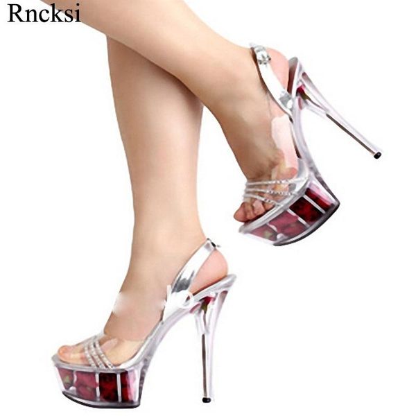 

rncksi party women shoes 15cm high heel platforms pole dance/performance /star /model, sandals party / wedding sandals, Black