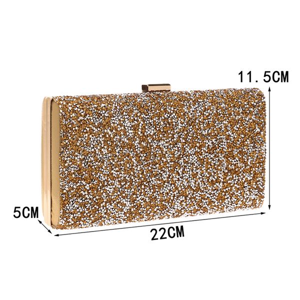 

women evening clutch bag diamond sequin wedding clutch purse and handbag party banquet black gold silver two chain shoulder bag