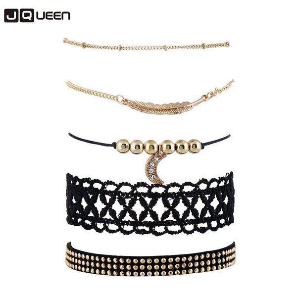 

charm bracelets handmade vintage multilayer set woman fashion moon pendant rope chain lace bracelet bangles for girls diy gifts, Golden;silver