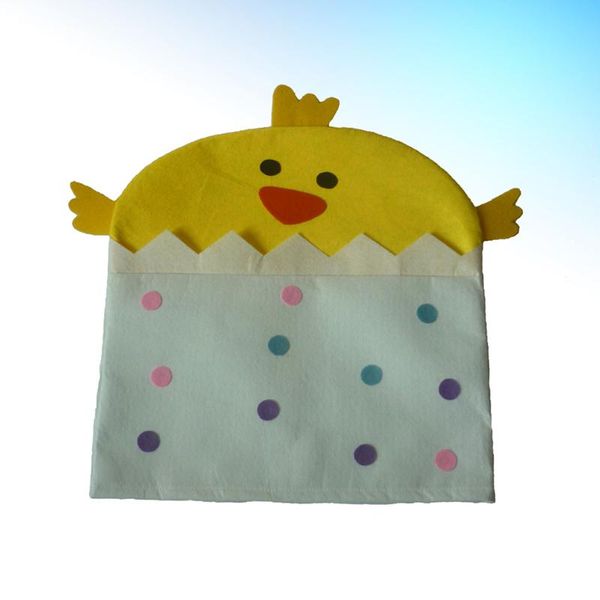 

chair covers yellow chick design seat back protective case easter theme removable cover decoration for home el