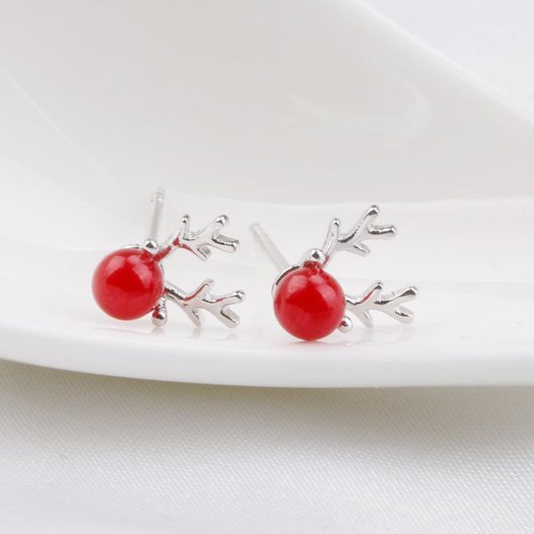 

stud elk pearl earrings for womenÂ korea fashion simple temperament trend student animal christmas jewelry wholesale, Golden;silver