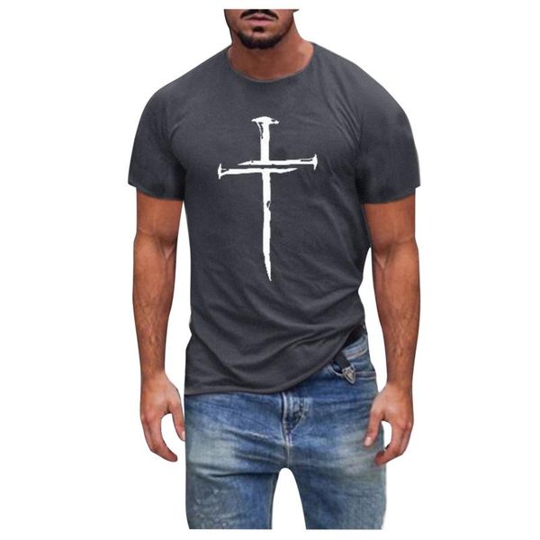 

men's t-shirts t-shirt fitness bodybuilding tees cross printed short sleeve summer t shirt casual daily streetwear camiseta hombre, White;black