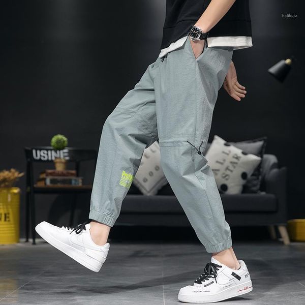 

men's pants anszktn men harem casual cotton linen block high street trousers man sweatpant hip hop jogger baggy, Black