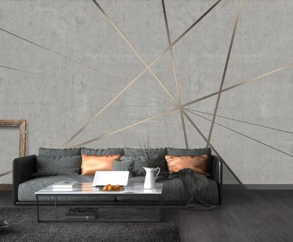 

large custom mural wallpaper simple creative geometric concrete industrial background wall 3d mural waterproof material