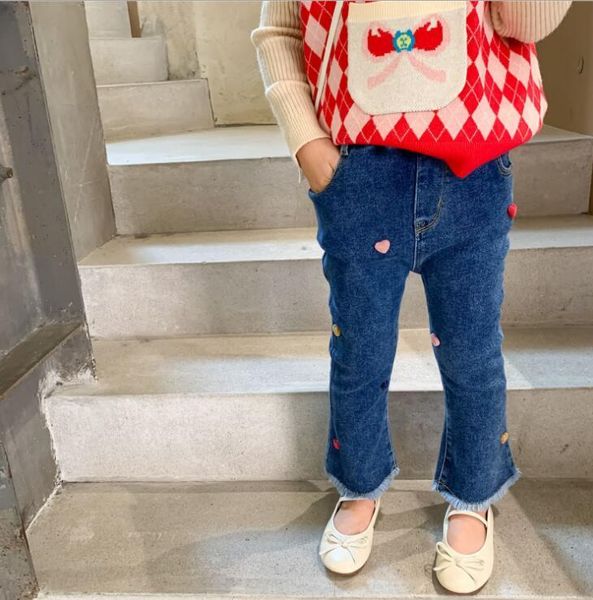 

jeans 2021 arrival girls boys denim long pants autumn fashion kids jean 2-8 years ws861, Blue