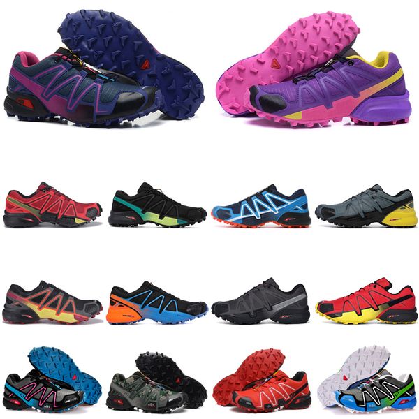 

r speed cross 4 outdoor mens running shoes speedcross runner iv triple black pink #47 trainers men sports sneakers chaussures zapatos joggin