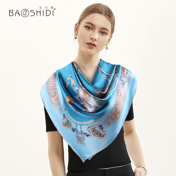 

scarves silk for ladies, Blue;gray