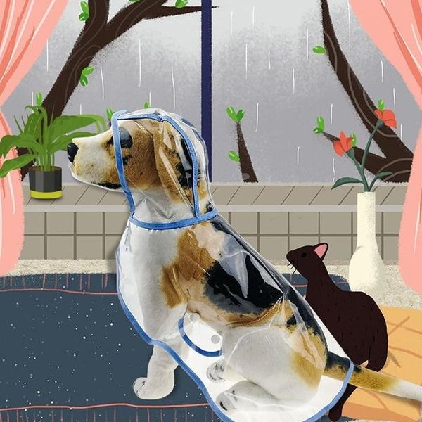 

dog apparel raincoat pet clothing transparent waterproof plastic solid leisure