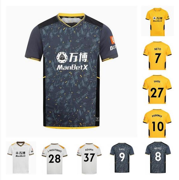 

2021 2022 wolves semedo raul adama neto soccer jerseys men kids kits 21 22 j.moutinho fÃ¡bio silva neves j.otto podence football shirt sets u, Black;yellow