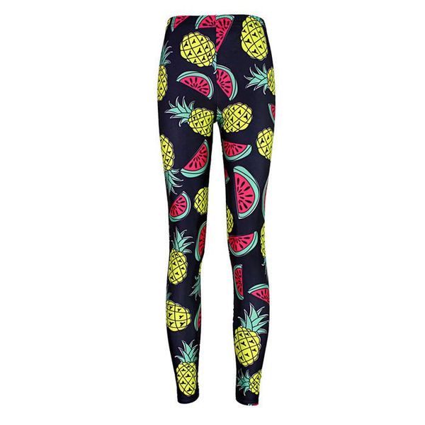 

women's leggings fashion women pineapple watermelon print slim fit thin elastic polyester cos party pants casual trousers drop, Black