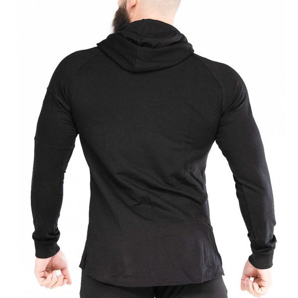

solid 2021 casual hoodie mens cotton sweatshirt gyms fitness workout pullover autumn new male black slim hooded jacket clothing 6d88