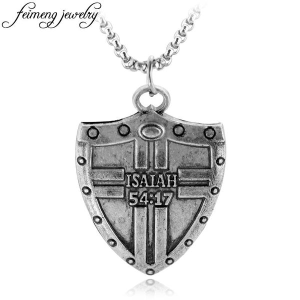 

pendant necklaces europe fashion couple pledge necklace retro silver color fitness shield men punk cool sport religion jewelry