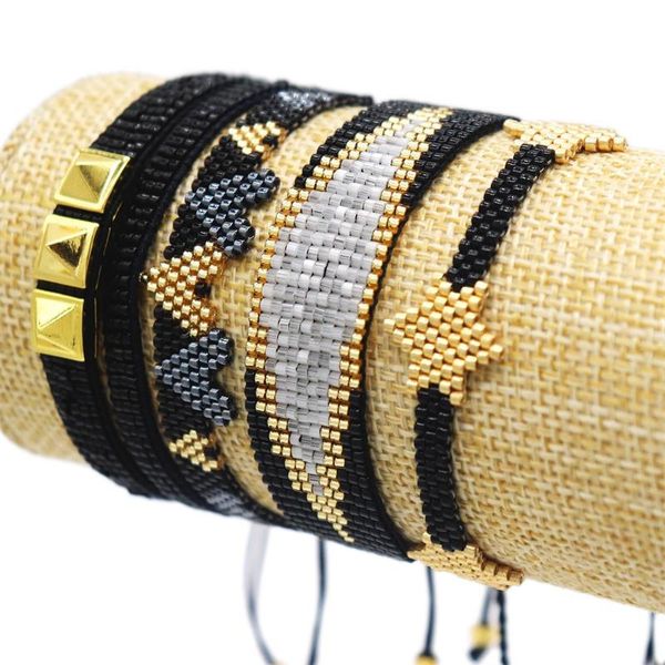 

charm bracelets grapes miyuki bracelet femme star for women jewelry 2021 mexican heart pulseras gift handwoven beach rivet armband, Golden;silver
