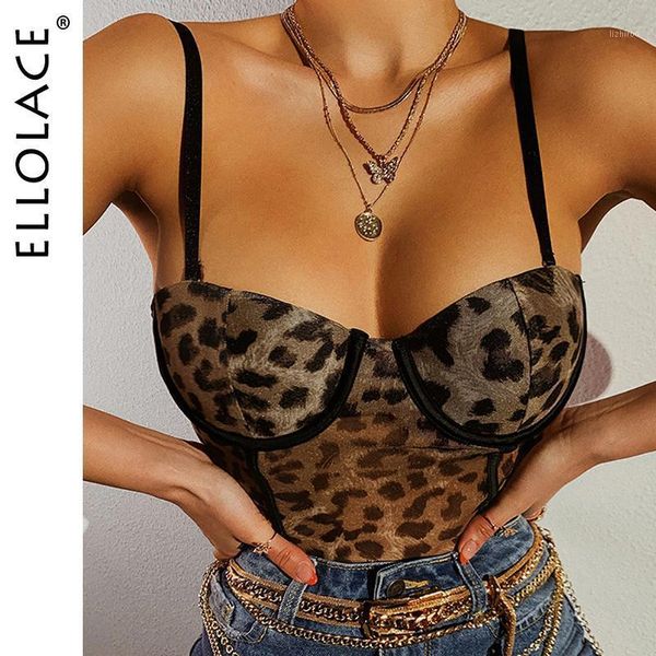 

sapextee leopard bodysuit women bodys bodycon overalls female mesh romper animal bodysuits slim fitness jumpusuit 2021 body bustiers &, Black;white