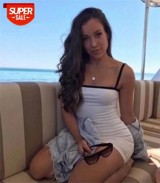 

women contrast bodycon cami mini dress #zm3f, Black;gray